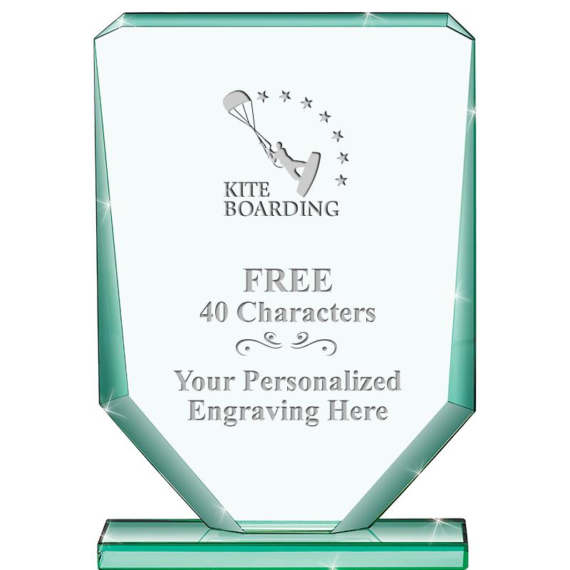 6" JADE RECTANGLE CRYSTAL AWAR