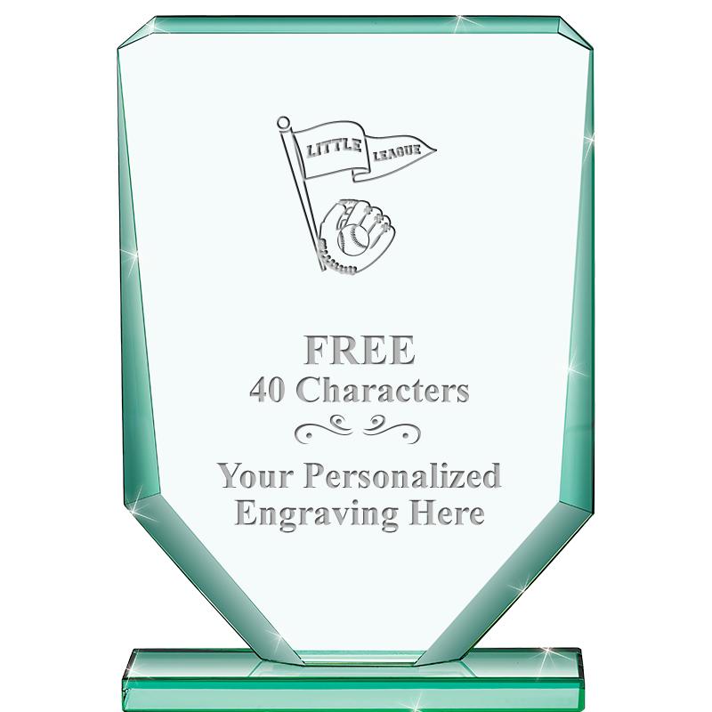 6" JADE RECTANGLE CRYSTAL AWAR