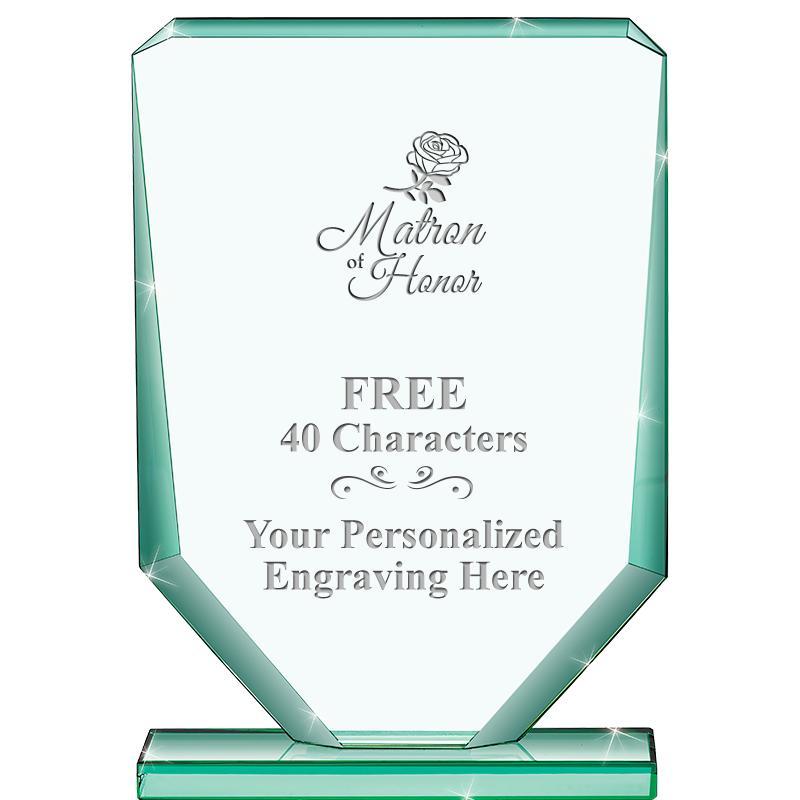 6" JADE RECTANGLE CRYSTAL AWAR