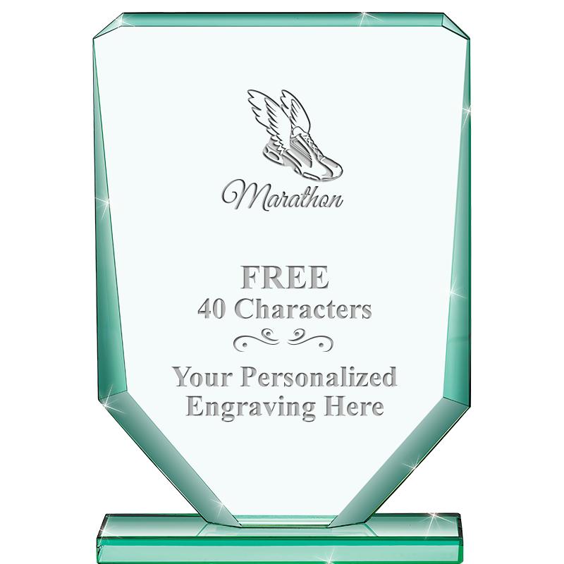 6" JADE RECTANGLE CRYSTAL AWAR