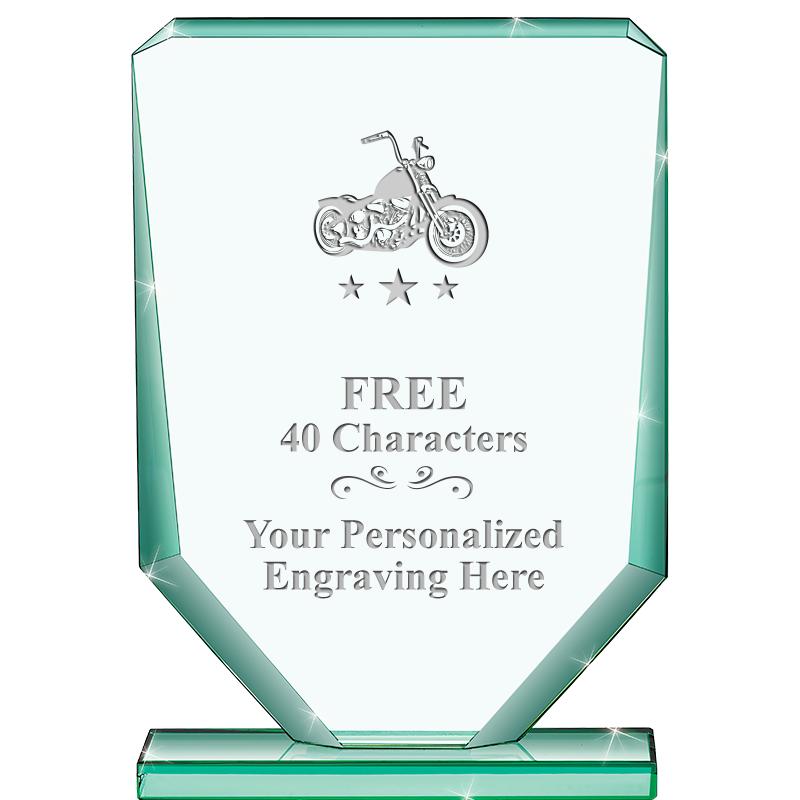 6" JADE RECTANGLE CRYSTAL AWAR