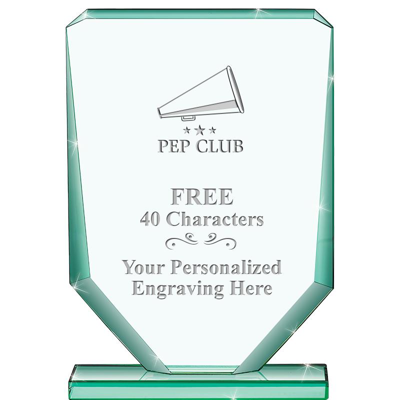 6" JADE RECTANGLE CRYSTAL AWAR