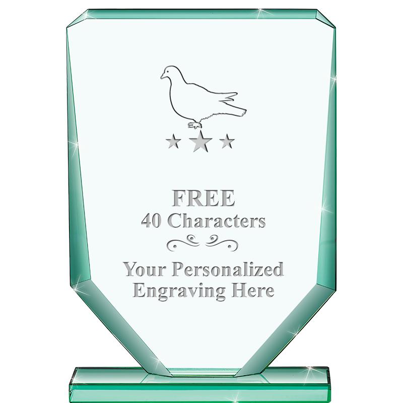 6" JADE RECTANGLE CRYSTAL AWAR