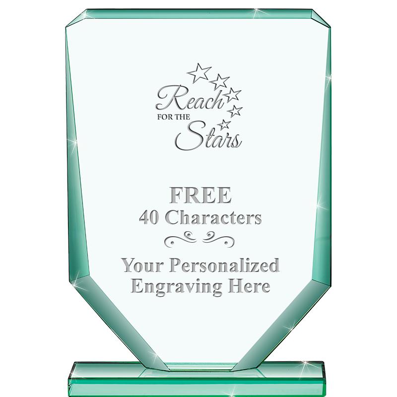 6" JADE RECTANGLE CRYSTAL AWAR