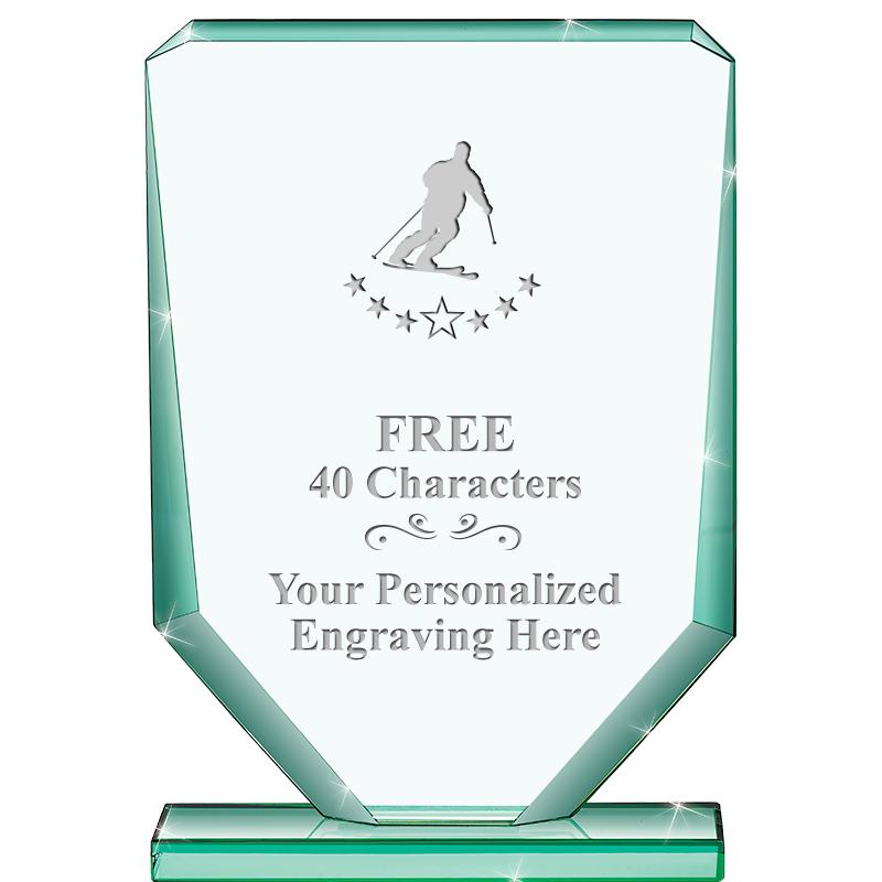 6" JADE RECTANGLE CRYSTAL AWAR