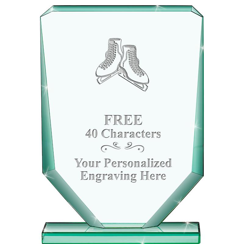 6" JADE RECTANGLE CRYSTAL AWAR