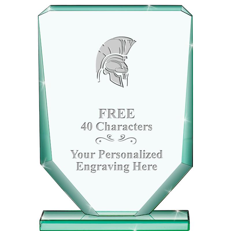 6" JADE RECTANGLE CRYSTAL AWAR