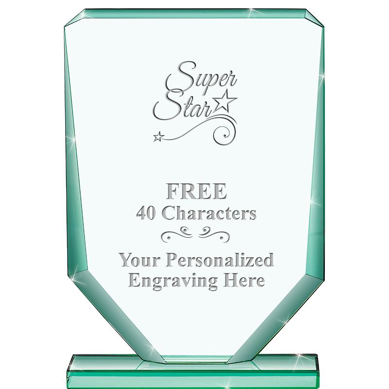 6" JADE RECTANGLE CRYSTAL AWAR