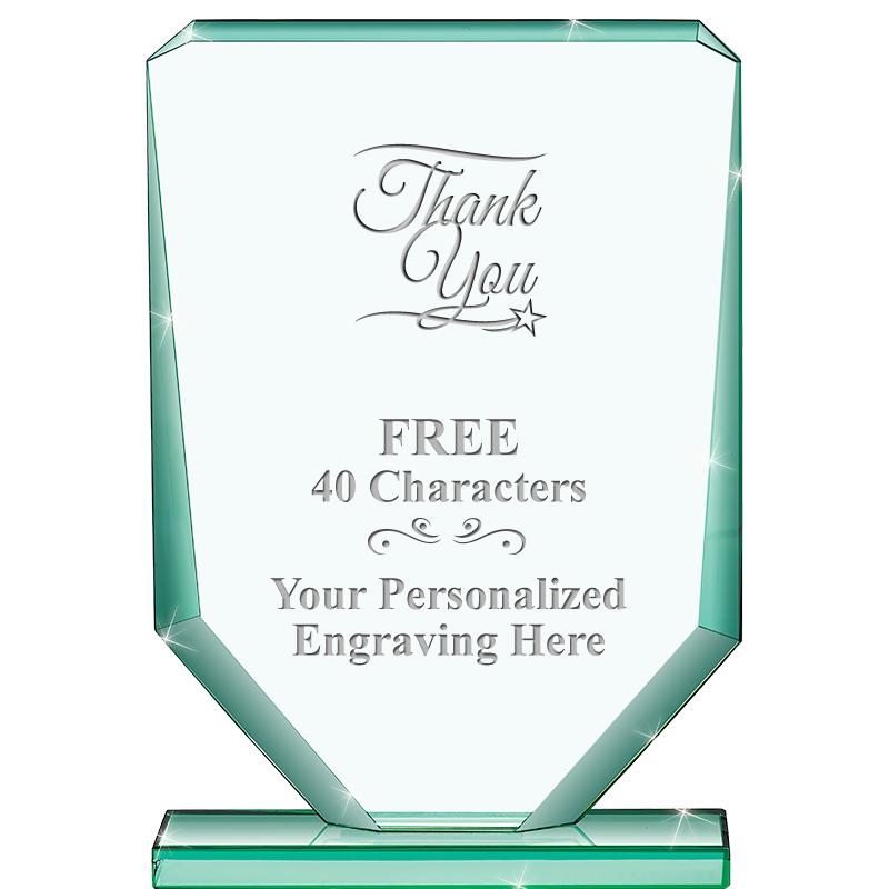 6" JADE RECTANGLE CRYSTAL AWAR