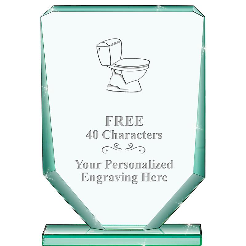 6" JADE RECTANGLE CRYSTAL AWAR