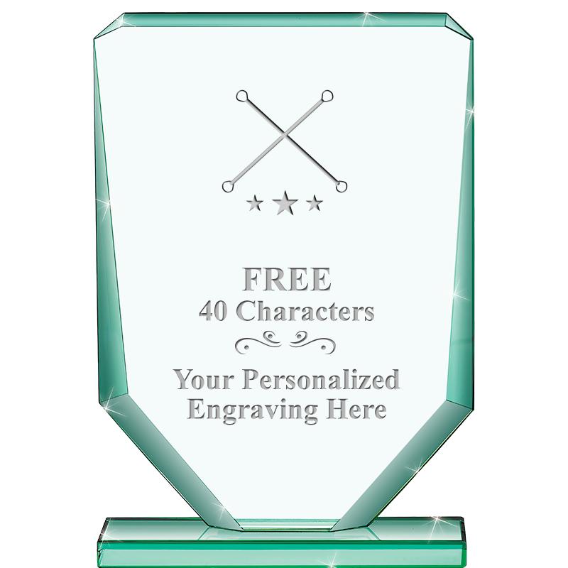 6" JADE RECTANGLE CRYSTAL AWAR