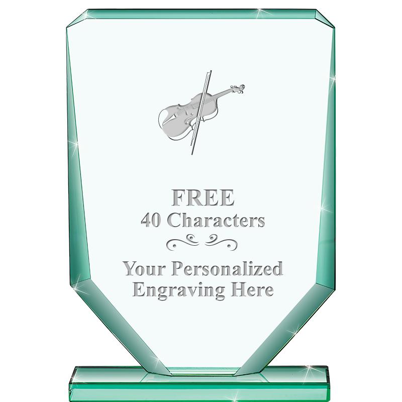 6" JADE RECTANGLE CRYSTAL AWAR