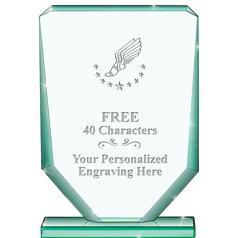 6" JADE RECTANGLE CRYSTAL AWAR