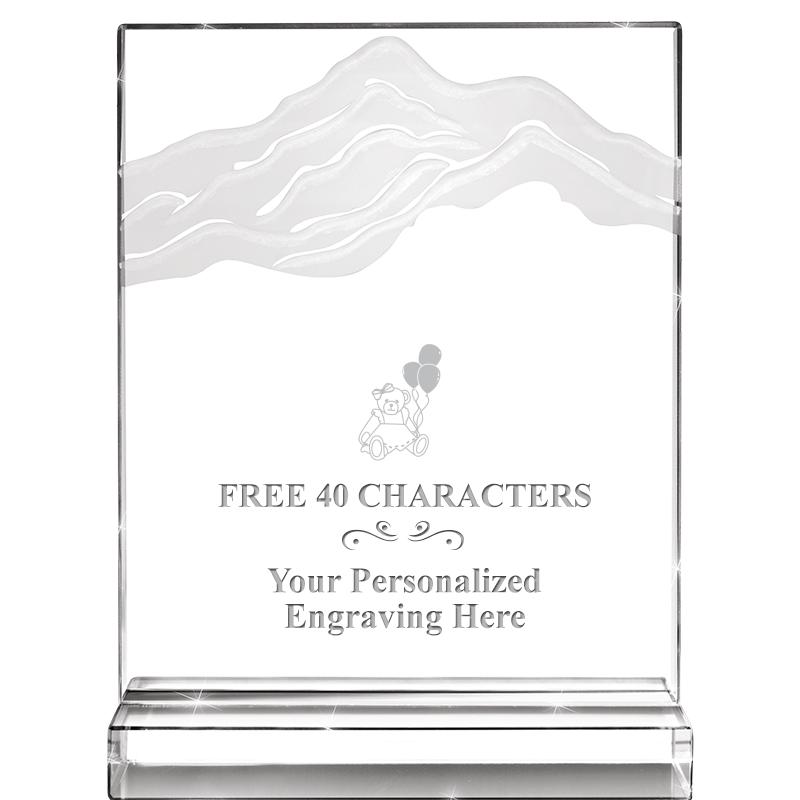 6"x8" CRYSTAL FROSTED MOUNTAIN