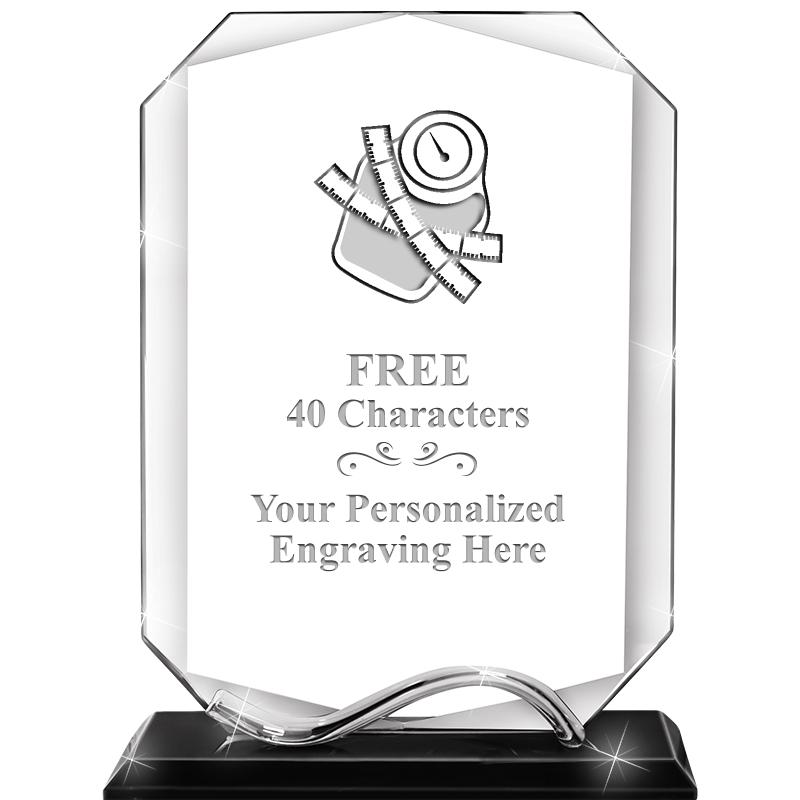 6.5"METAL WAVE MONUMENT CRYSTL