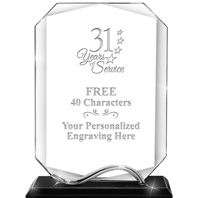 6.5"METAL WAVE MONUMENT CRYSTL