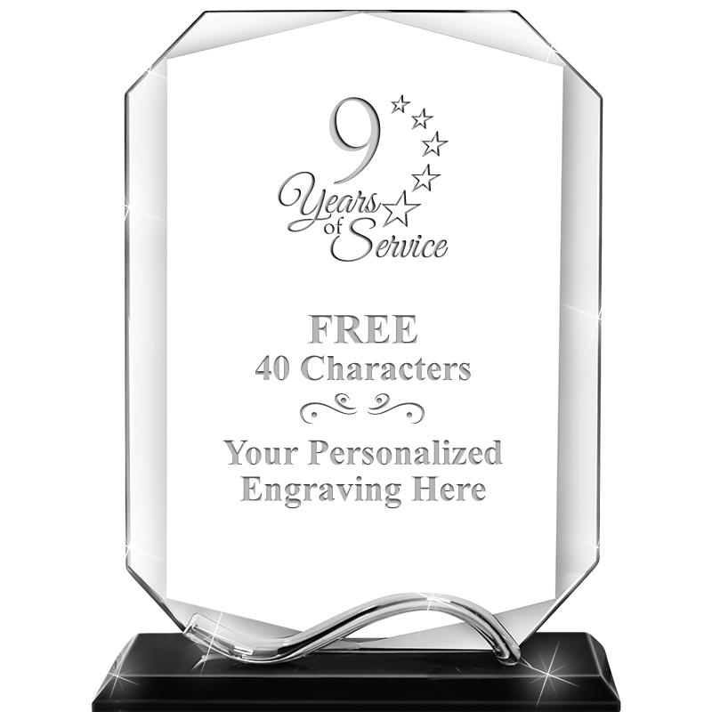 6.5"METAL WAVE MONUMENT CRYSTL