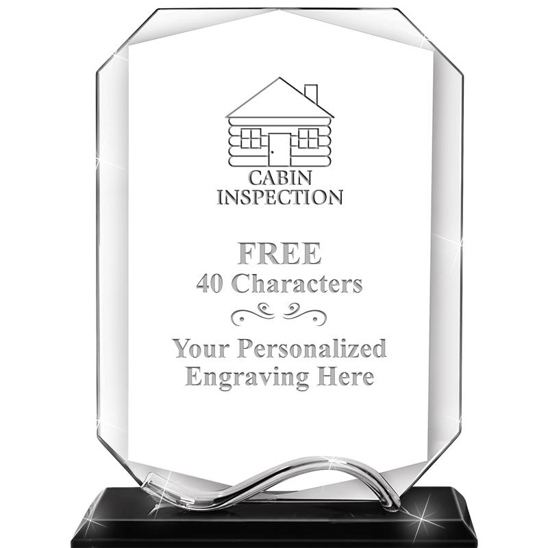 6.5"METAL WAVE MONUMENT CRYSTL