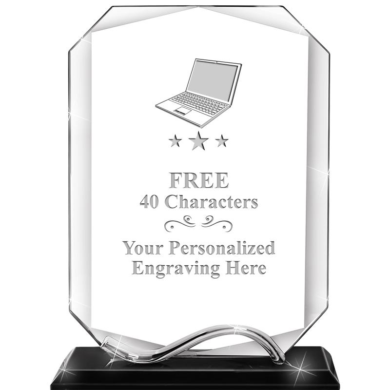 6.5"METAL WAVE MONUMENT CRYSTL