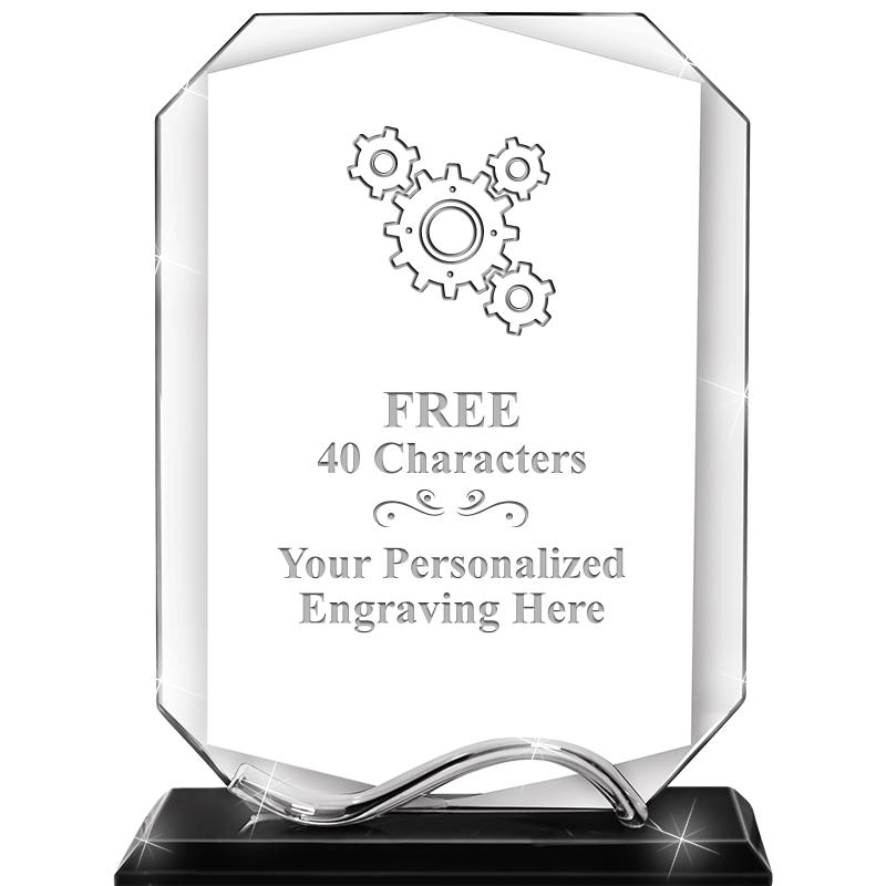 6.5"METAL WAVE MONUMENT CRYSTL