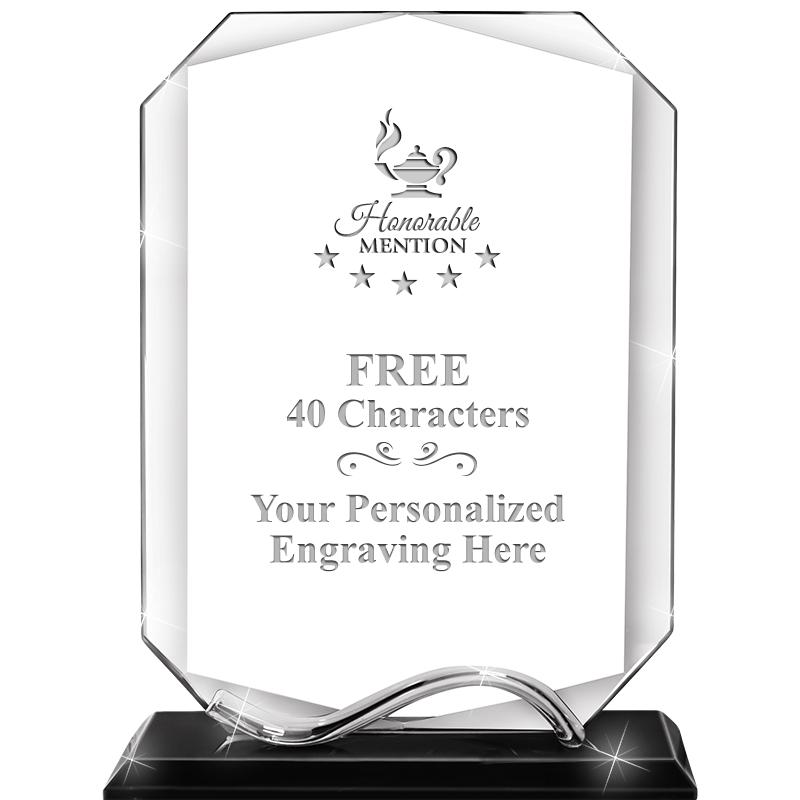 6.5"METAL WAVE MONUMENT CRYSTL