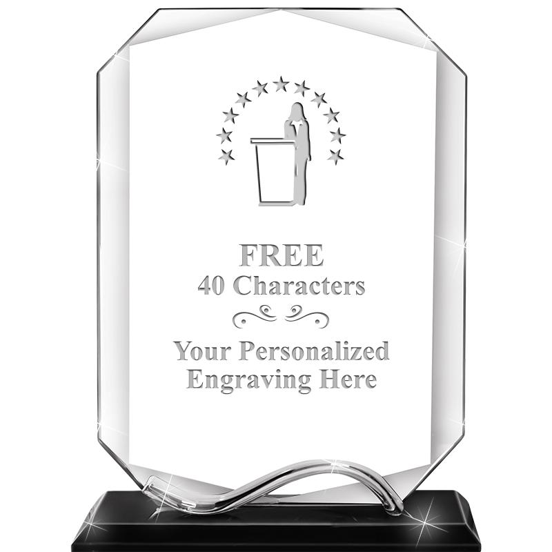 6.5"METAL WAVE MONUMENT CRYSTL