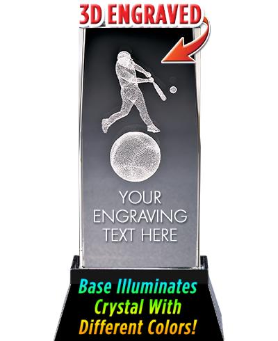 BASEBALL LASER CUT CRYSTAL AWA