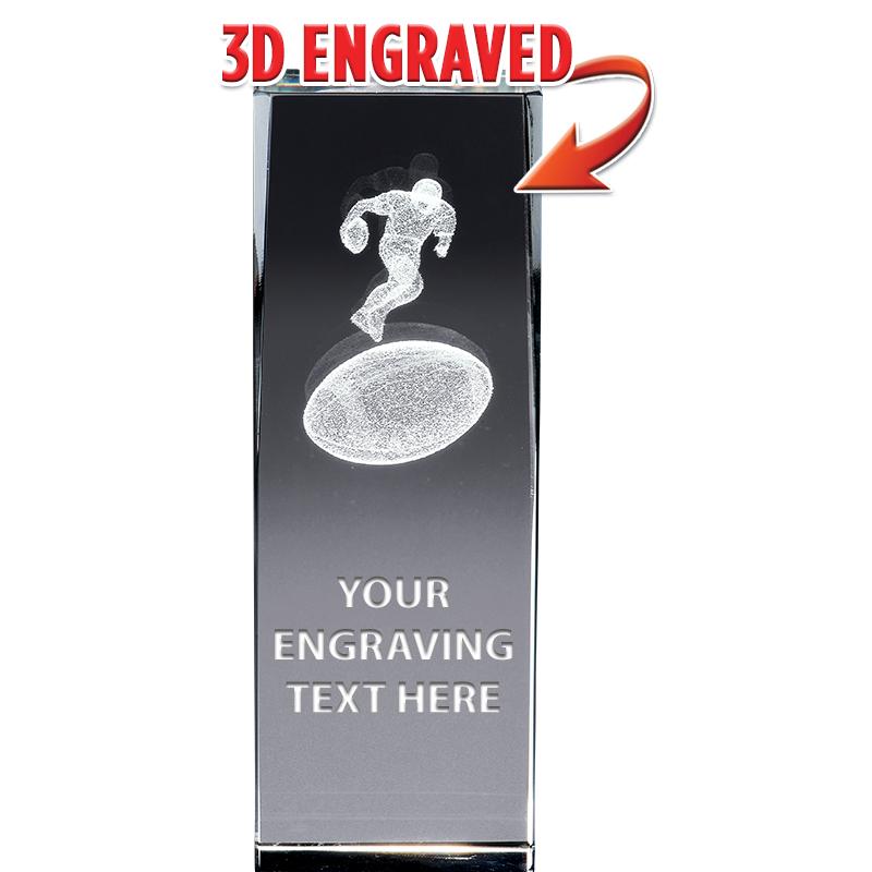 6" FOOTBALL MALE LSR CUT CRYST