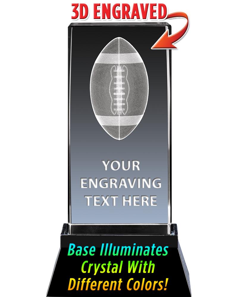 4.5" FOOTBALL LASR CUT CRYSTAL