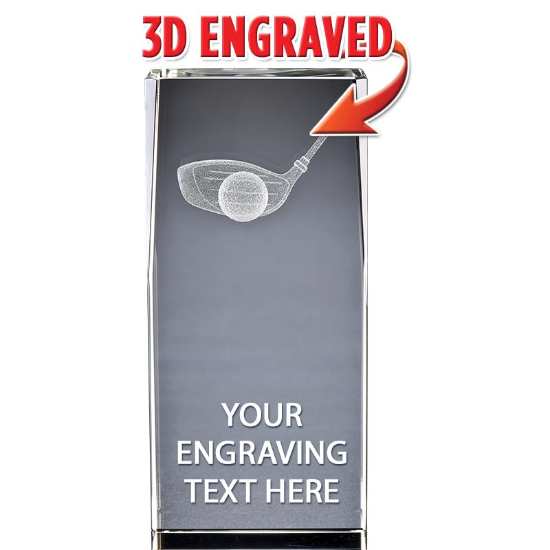 4.5" GOLF LASER CUT CRYSTAL AW