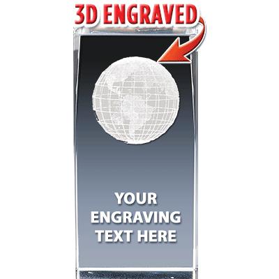 GLOBE LASER CUT CRYSTAL AWARD