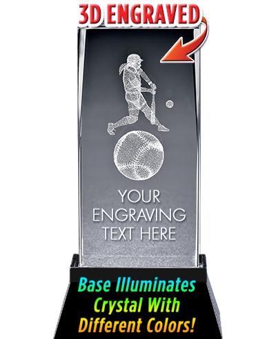 SOFTBALL LASER CUT CRYSTAL