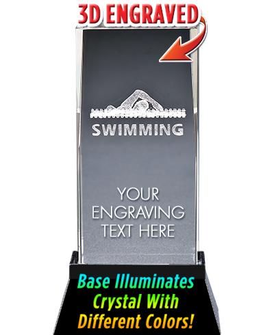 SWIM LASER CUT CRYSTAL AWARD