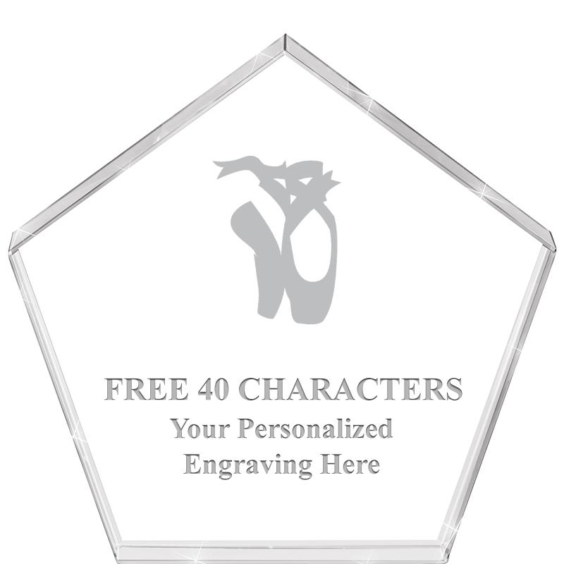 4"PENTAGON CRYSTAL PAPERWEIGHT