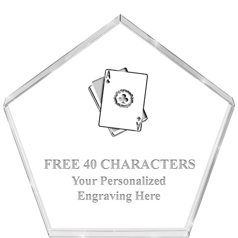 4"PENTAGON CRYSTAL PAPERWEIGHT