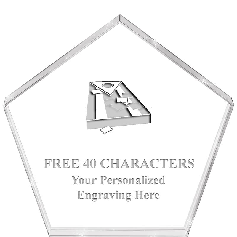 4"PENTAGON CRYSTAL PAPERWEIGHT