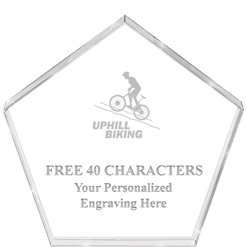 4"PENTAGON CRYSTAL PAPERWEIGHT