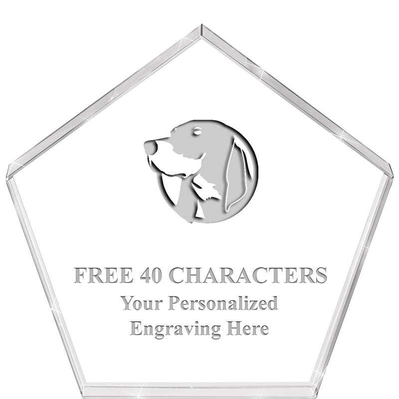 4"PENTAGON CRYSTAL PAPERWEIGHT