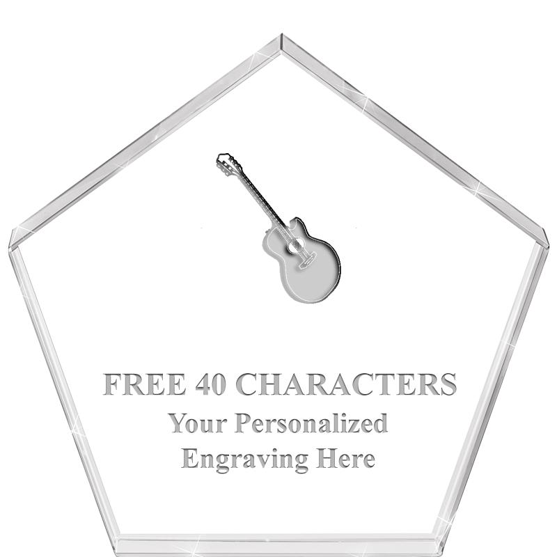 4"PENTAGON CRYSTAL PAPERWEIGHT