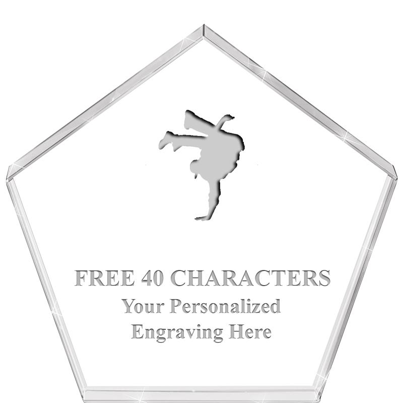 4"PENTAGON CRYSTAL PAPERWEIGHT