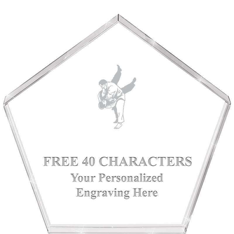 4"PENTAGON CRYSTAL PAPERWEIGHT