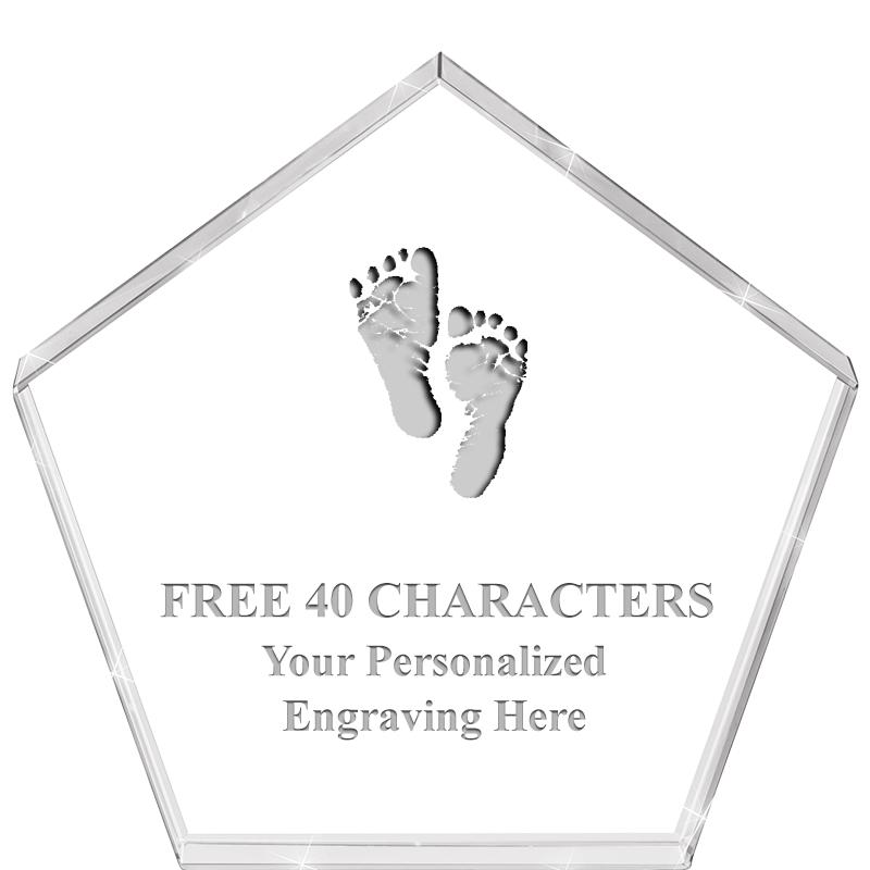 4"PENTAGON CRYSTAL PAPERWEIGHT