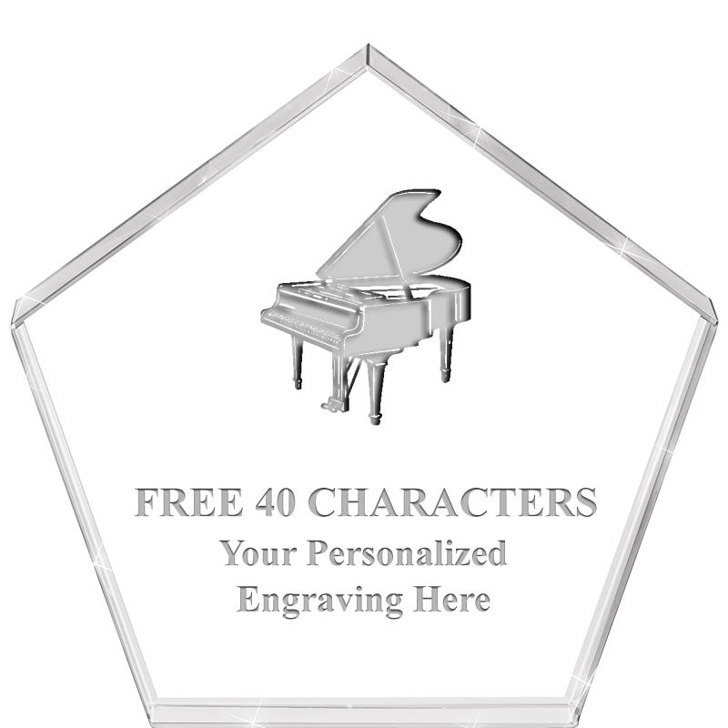 4"PENTAGON CRYSTAL PAPERWEIGHT