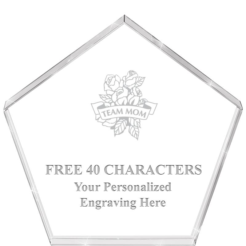 4"PENTAGON CRYSTAL PAPERWEIGHT