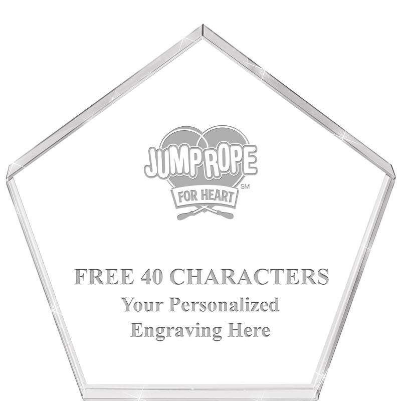 4"PENTAGON CRYSTAL PAPERWEIGHT