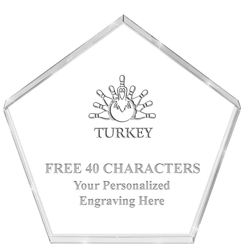 4"PENTAGON CRYSTAL PAPERWEIGHT