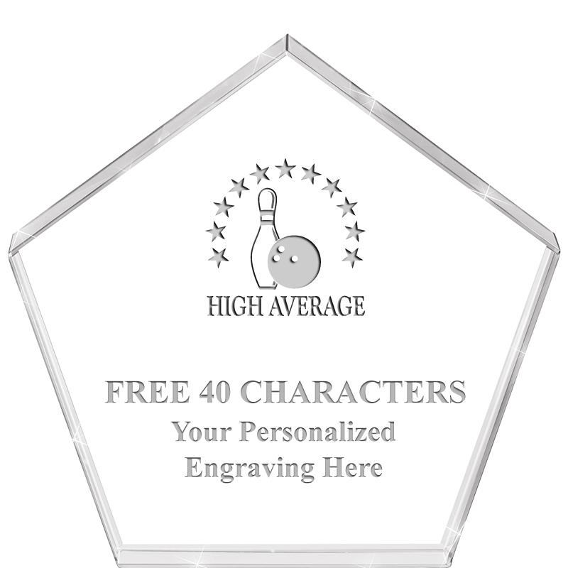 4"PENTAGON CRYSTAL PAPERWEIGHT