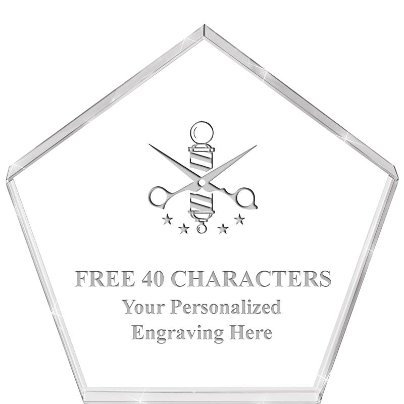 4"PENTAGON CRYSTAL PAPERWEIGHT