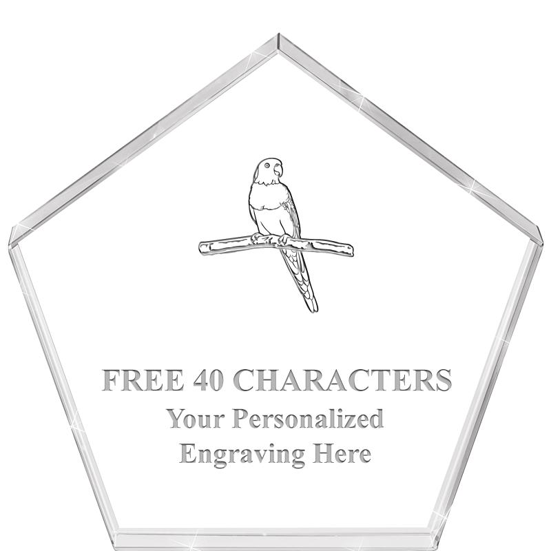 4"PENTAGON CRYSTAL PAPERWEIGHT