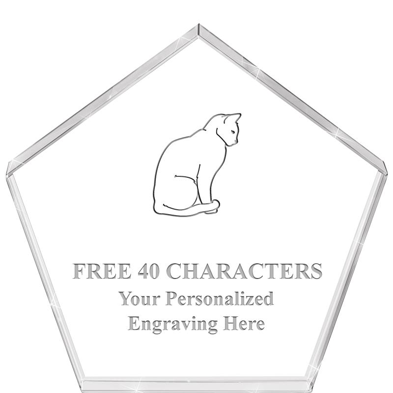 4"PENTAGON CRYSTAL PAPERWEIGHT